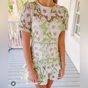 Green and Pink Floral Dress